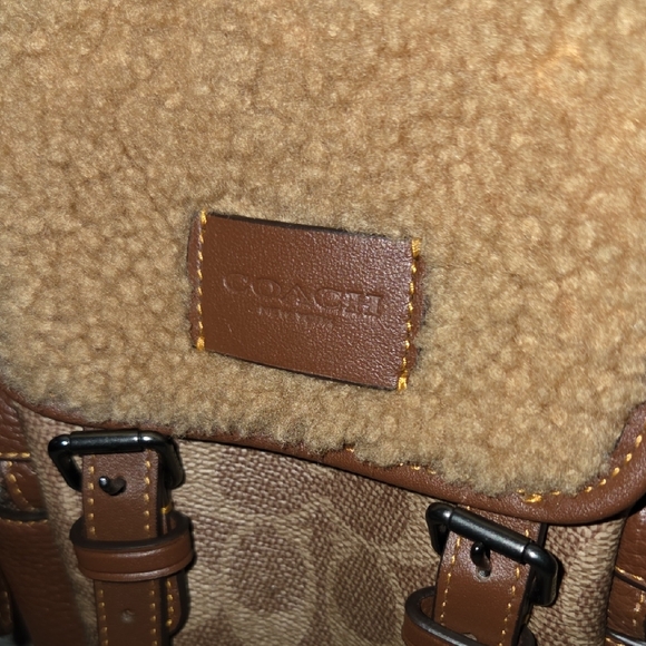 Coach Brown and Tan Shearling Crossbody Bag - Picture 12 of 16